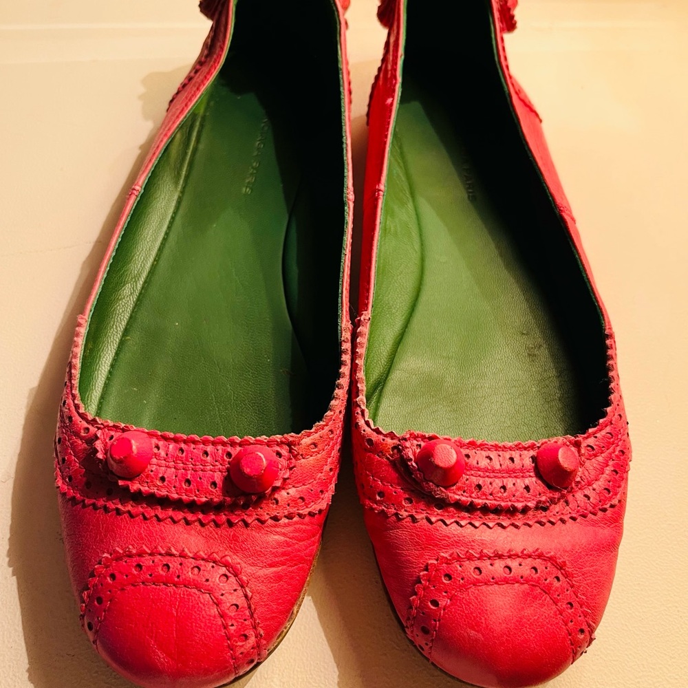 Balenciaga Pink Leather Ballet Flats Size 37